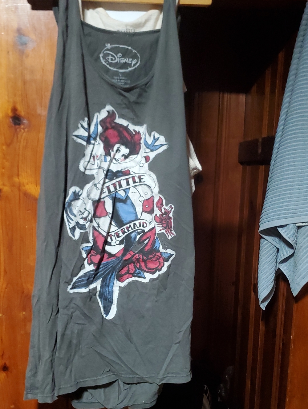 Disney Gray Tank Top with Ariel & Red Blue Graphic
